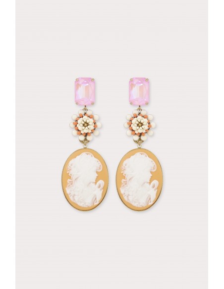 Boucles d'oreilles camélia big orange