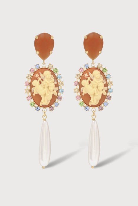 boucles d'oreilles anges orange