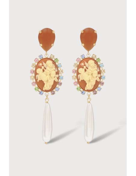 boucles d'oreilles anges orange
