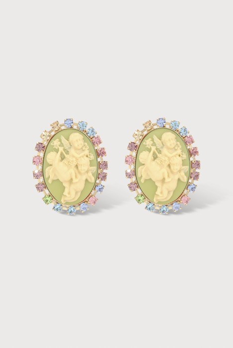 POMPADOUR PUCE EARRINGS