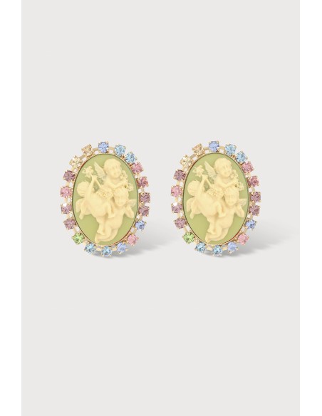 POMPADOUR PUCE EARRINGS