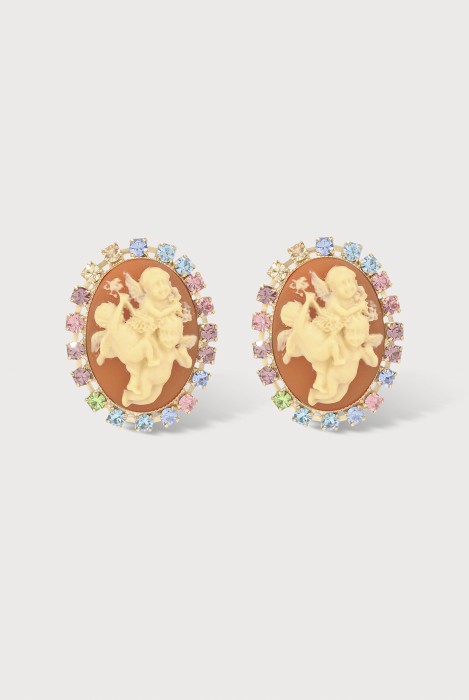 POMPADOUR PUCE EARRINGS