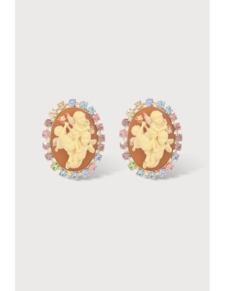 POMPADOUR PUCE EARRINGS