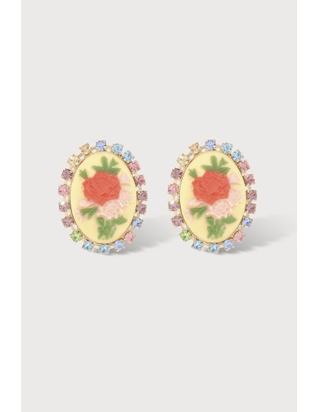 POMPADOUR PUCE EARRINGS