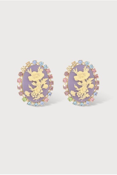POMPADOUR PUCE EARRINGS