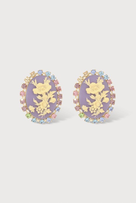 POMPADOUR PUCE EARRINGS