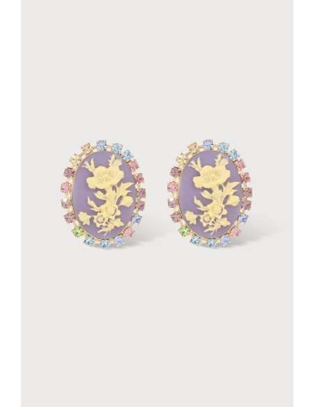 POMPADOUR PUCE EARRINGS