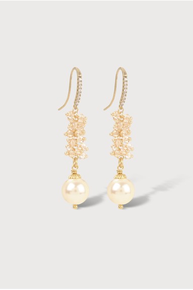 Boucles d'oreilles dormeuses anis perles 2