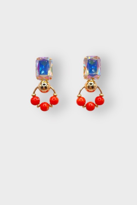 boucles d'oreilles courtes orange