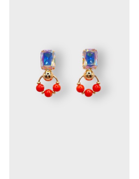 boucles d'oreilles courtes orange