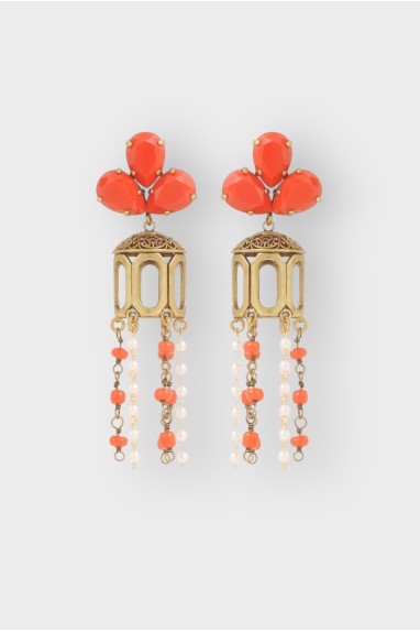 Boucles d'oreilles corail