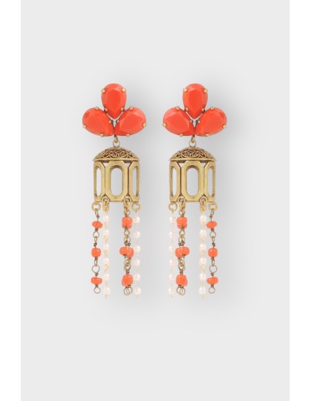 Boucles d'oreilles corail