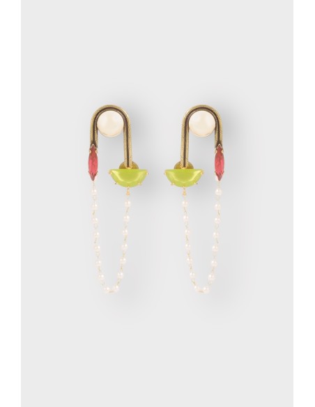 boucles d'oreilles chaine pendante
