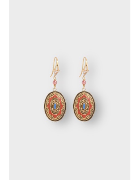 dormeuse cabochon peint main