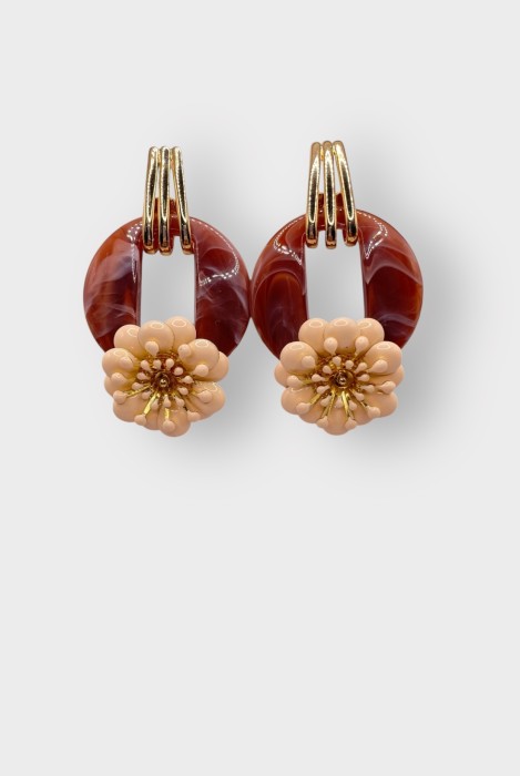 boucles d'oreilles acétate fleur
