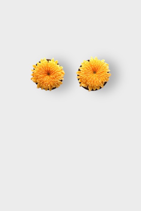 boucles d'oreilles puces fleur rose