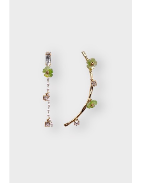 Boucles d'oreilles ROSARIUM CHAÎNE ASYMÉTRIQUES