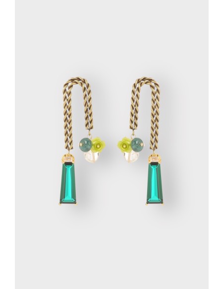 Boucles d'oreilles torsadées bronze vert