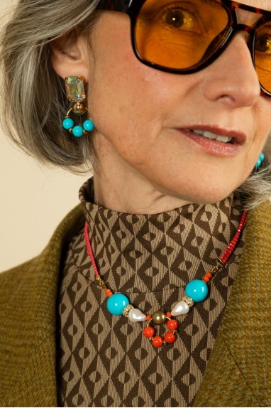 collier perles bleu 2