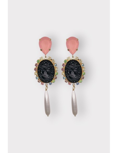 POMPADOUR GOUTTE EARRINGS