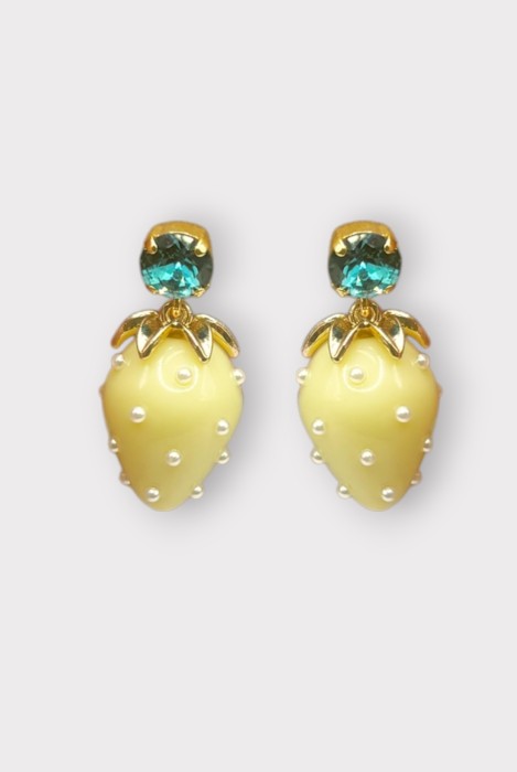 Boucles d'oreilles FRAISE MINI STRASS