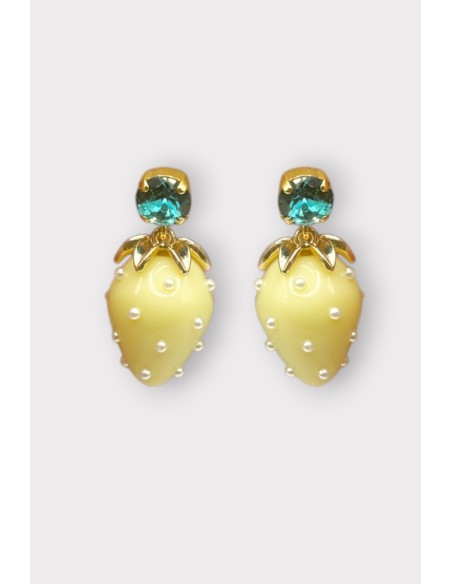 Boucles d'oreilles FRAISE MINI STRASS
