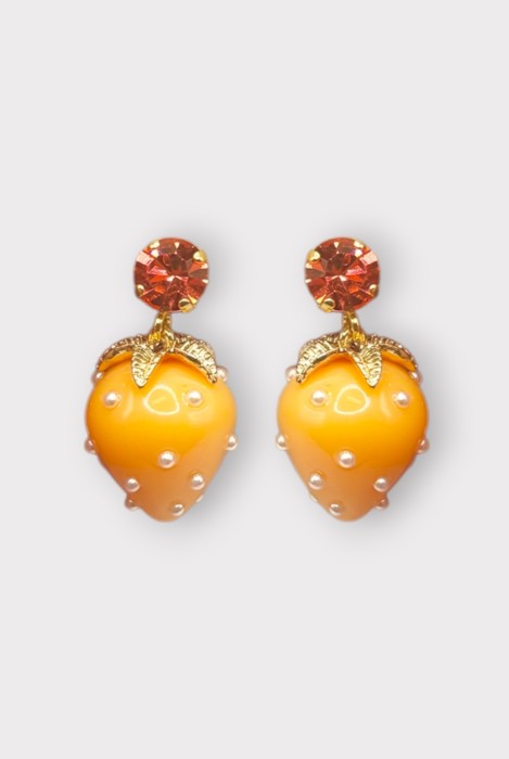 Boucles d'oreilles FRAISE MINI STRASS