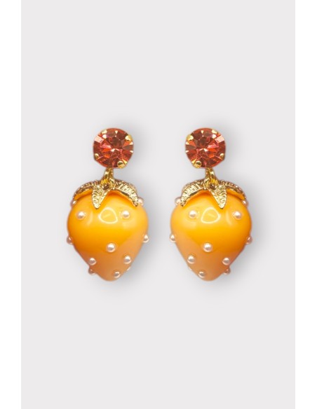 Boucles d'oreilles FRAISE MINI STRASS