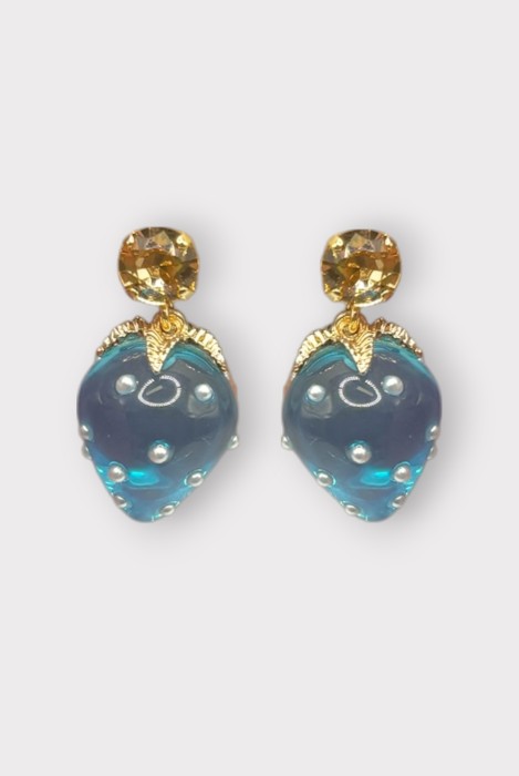 Boucles d'oreilles FRAISE MINI STRASS
