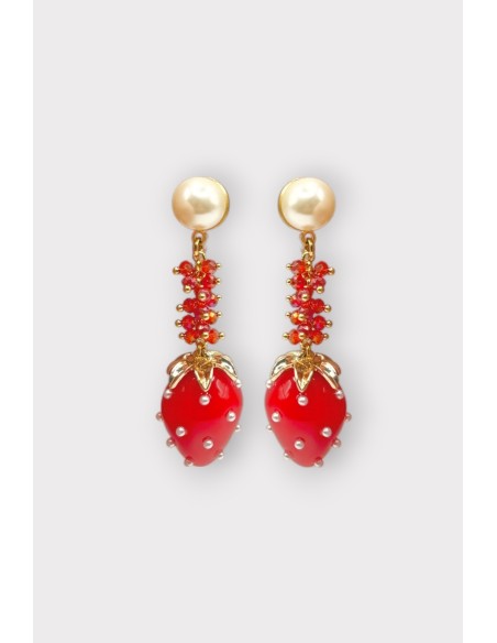 Boucles d'oreilles FRAISE PERLE