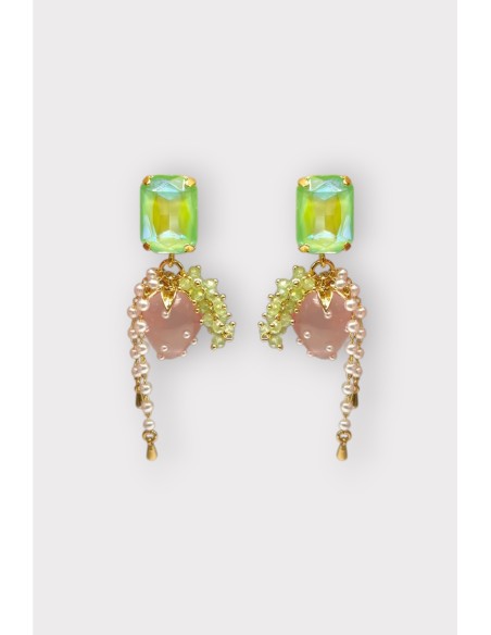 Boucles d'oreilles FRAISE STRASS