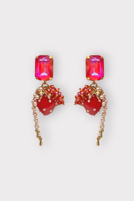Boucles d'oreilles FRAISE STRASS