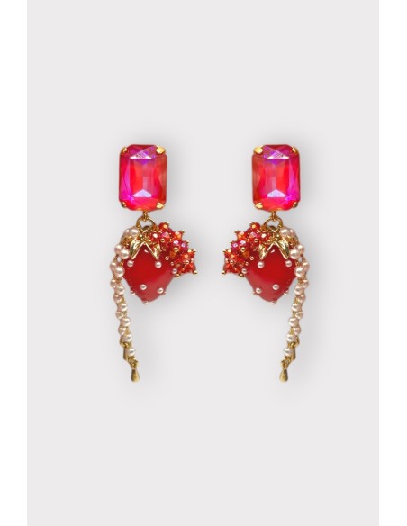 Boucles d'oreilles FRAISE STRASS
