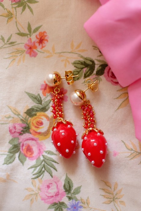 Boucles d'oreilles FRAISE PERLE