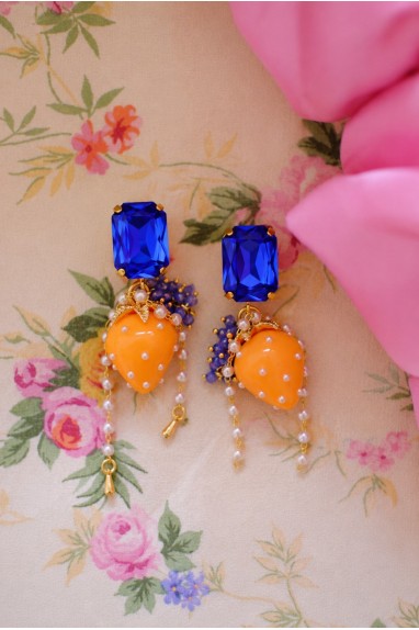 Boucles d'oreilles FRAISE STRASS