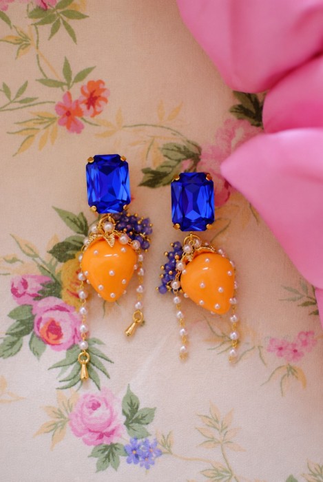 Boucles d'oreilles FRAISE STRASS