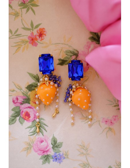Boucles d'oreilles FRAISE STRASS