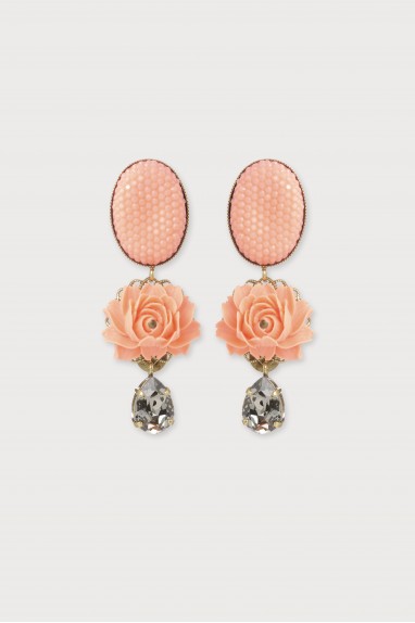 Boucles d'oreilles diva saumon gris