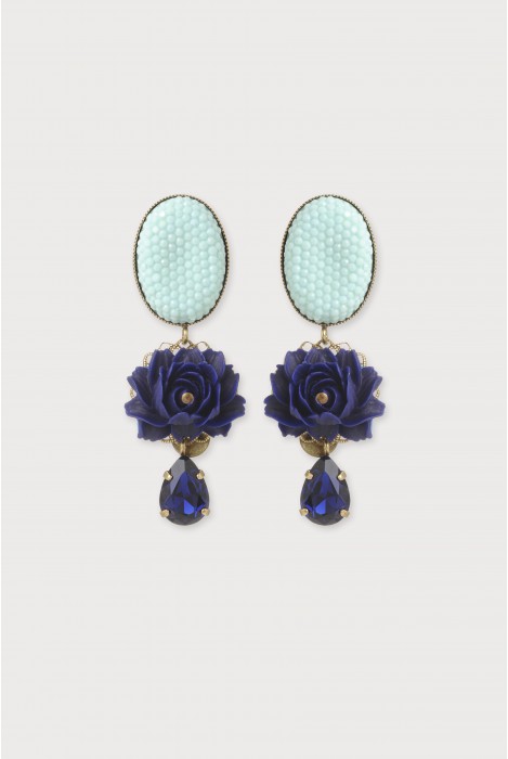 Boucles d'oreilles diva bleu