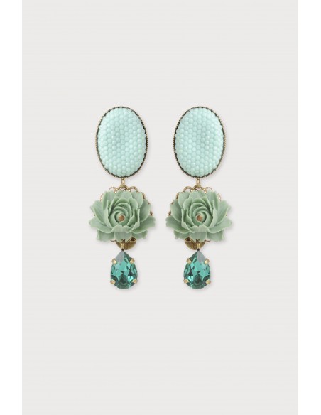 Boucles d'oreilles diva émeraude