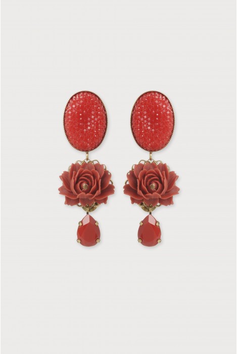 Boucles d'oreilles DIVA SIMPLE rouge
