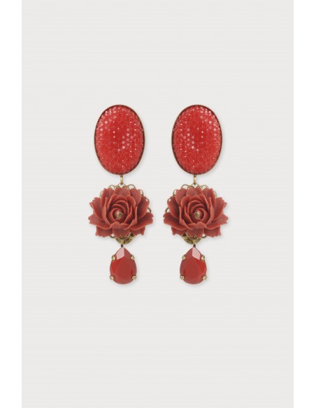 Boucles d'oreilles DIVA SIMPLE rouge