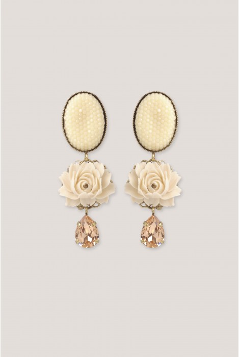 Boucles d'oreilles diva ivoire