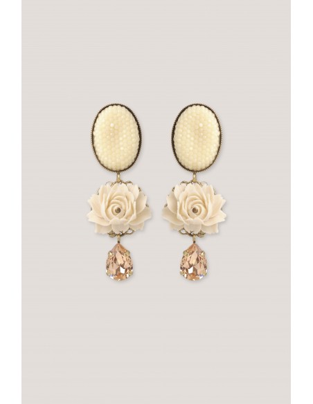Boucles d'oreilles diva ivoire