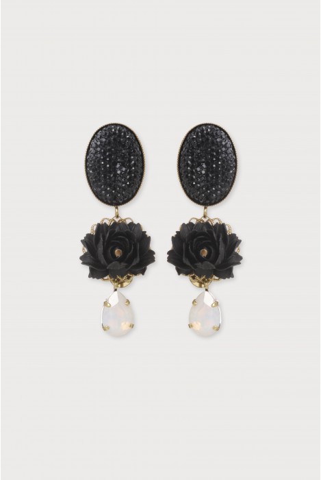 Boucles d'oreilles diva noir