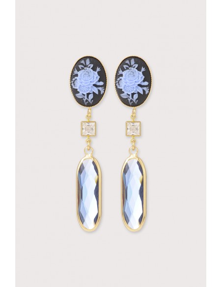 Boucles d'oreilles Lord longues bleu