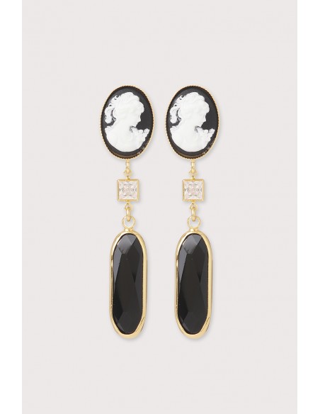 Boucles d'oreilles Lord longues noir