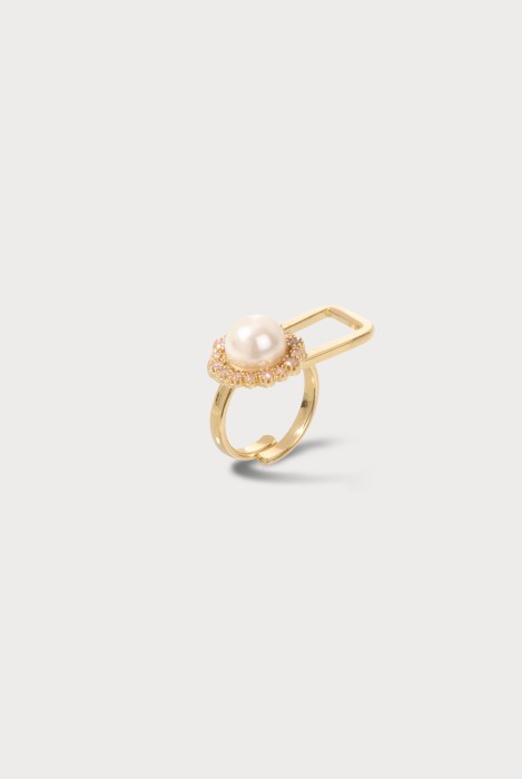 Bague Halo rectangle