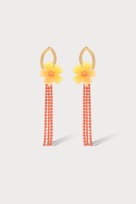 Boucles d'oreilles Orchid fleur jaune